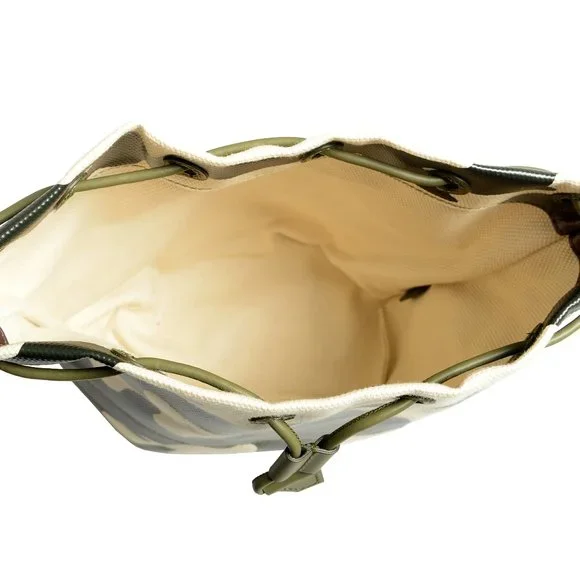 Burberry Women's "Phoebe" Cotton & Leather Camouflage Pouch Bag